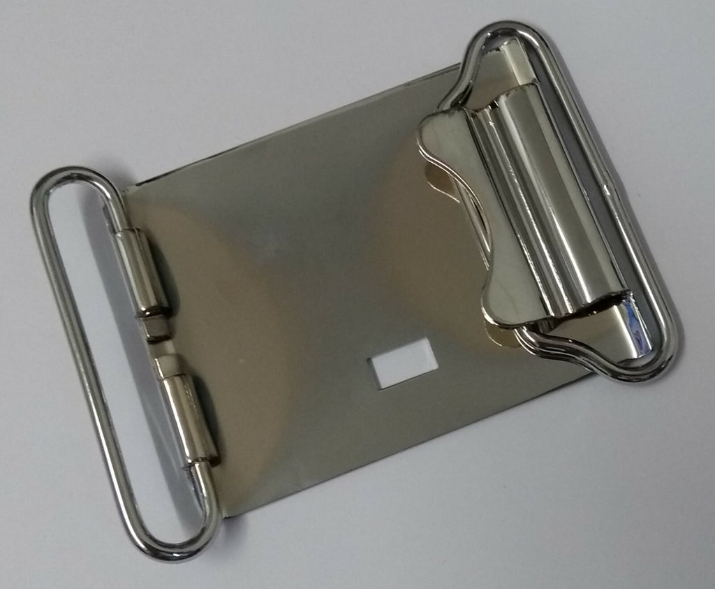 62mm Chrome Buckle Plate Buckle Set No Insignia British Issue New
