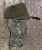 US Olive Green Colour Baseball Hat/Cap With Leather Band- All Sizes- NEW