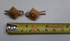 Army Rank Pips Gold with Coloured Tops 1/2 Inch British Officers Insignia Qty 2