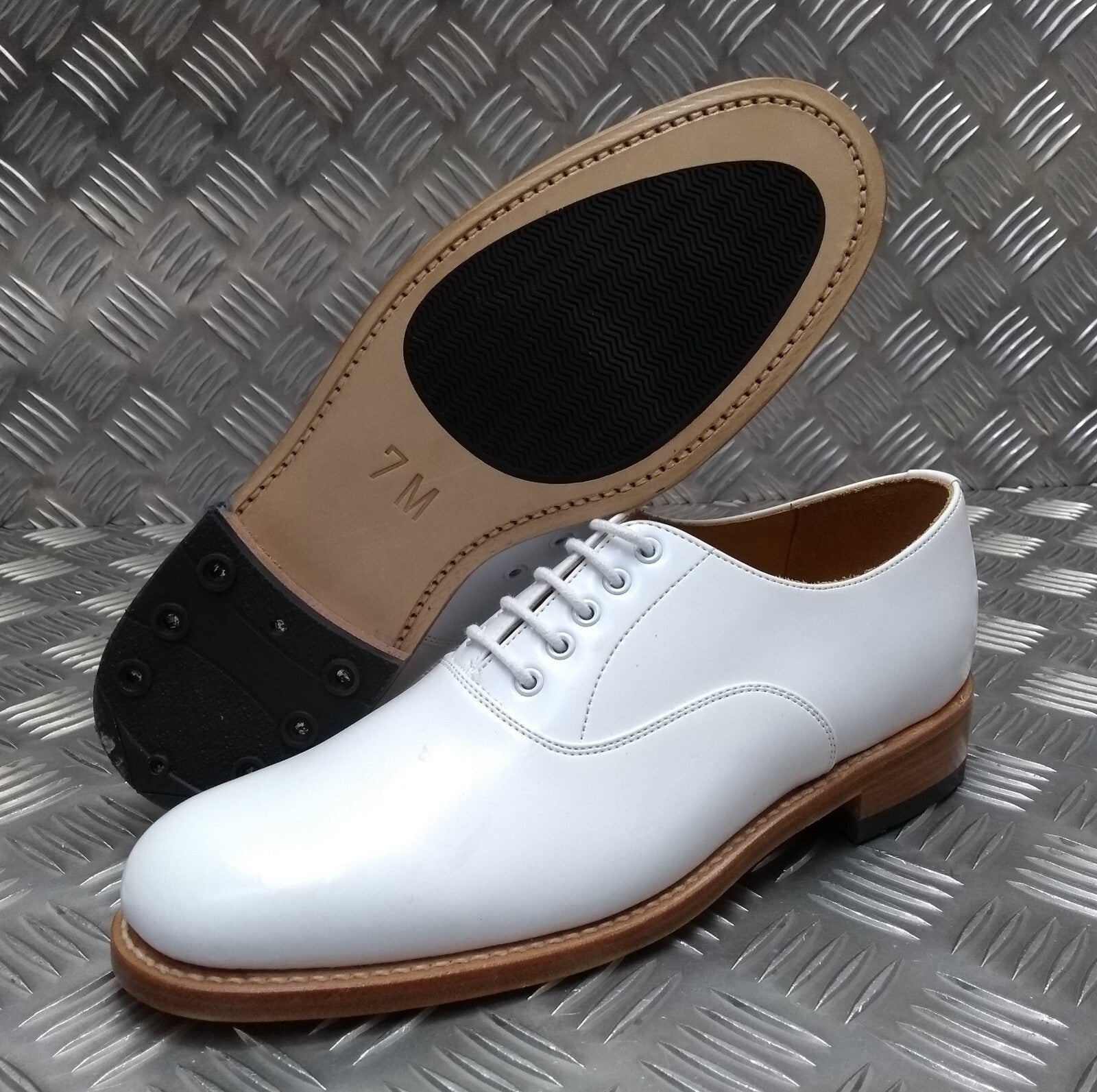 Naval Issue Shoes White Leather Parade / Uniform Dress Mens British Royal Navy