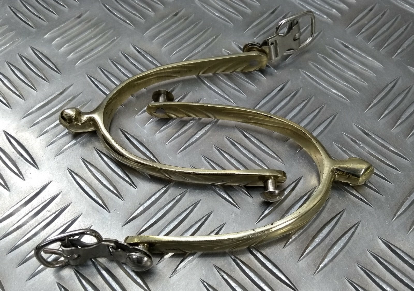 Genuine Vintage Issue Officers Cavalry Type Parade Buckle Spurs- NEW