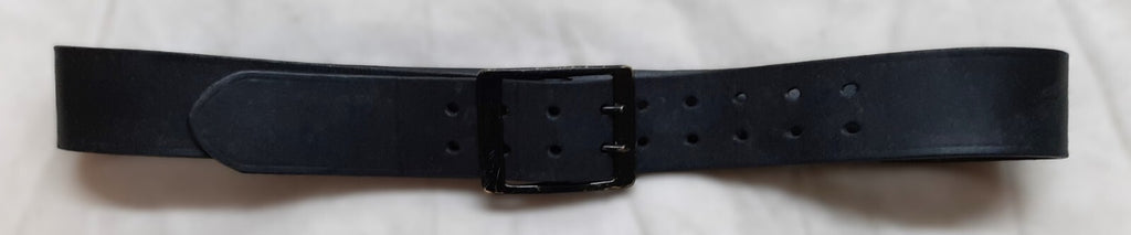 Vintage Leather Belt Solid Brass Double Prong Painted Buckle 49mm Wide Size 41"