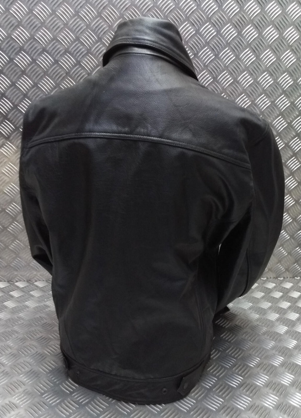 Leather Bomber Jacket Full Collar CWU Style Black Lined Casual Zip Front Coat
