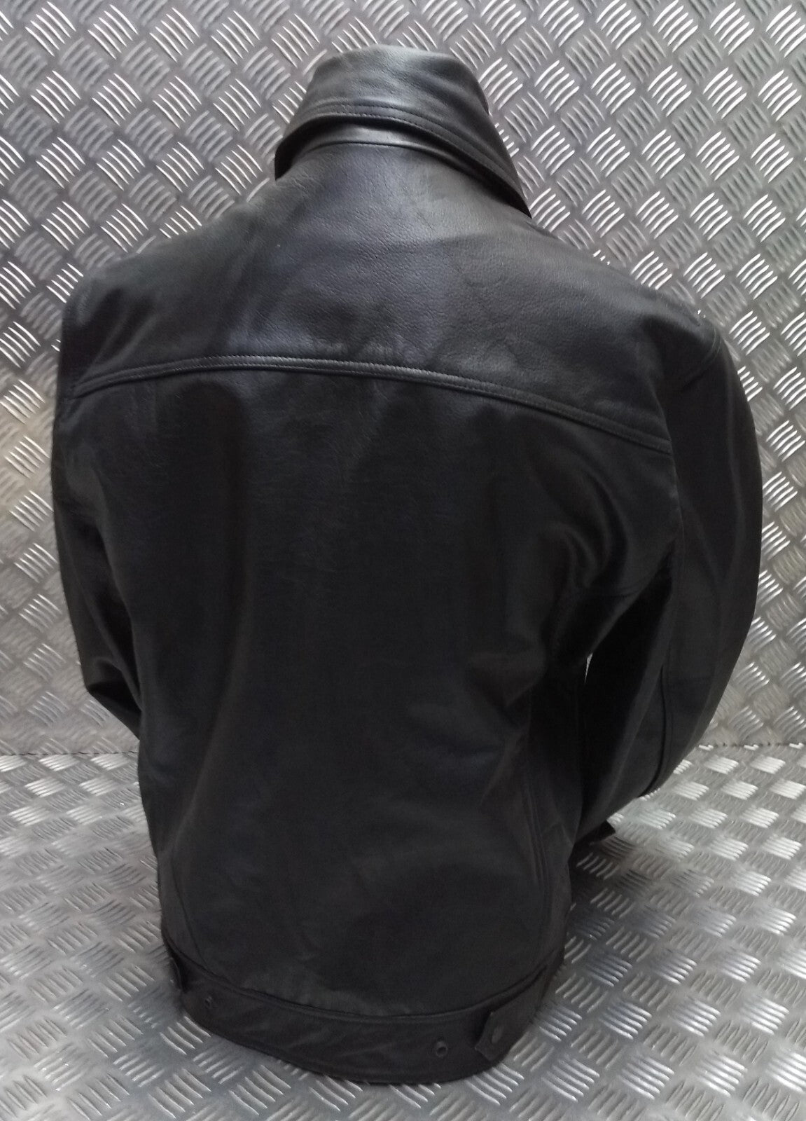 Leather Bomber Jacket Full Collar CWU Style Black Lined Casual Zip Front Coat