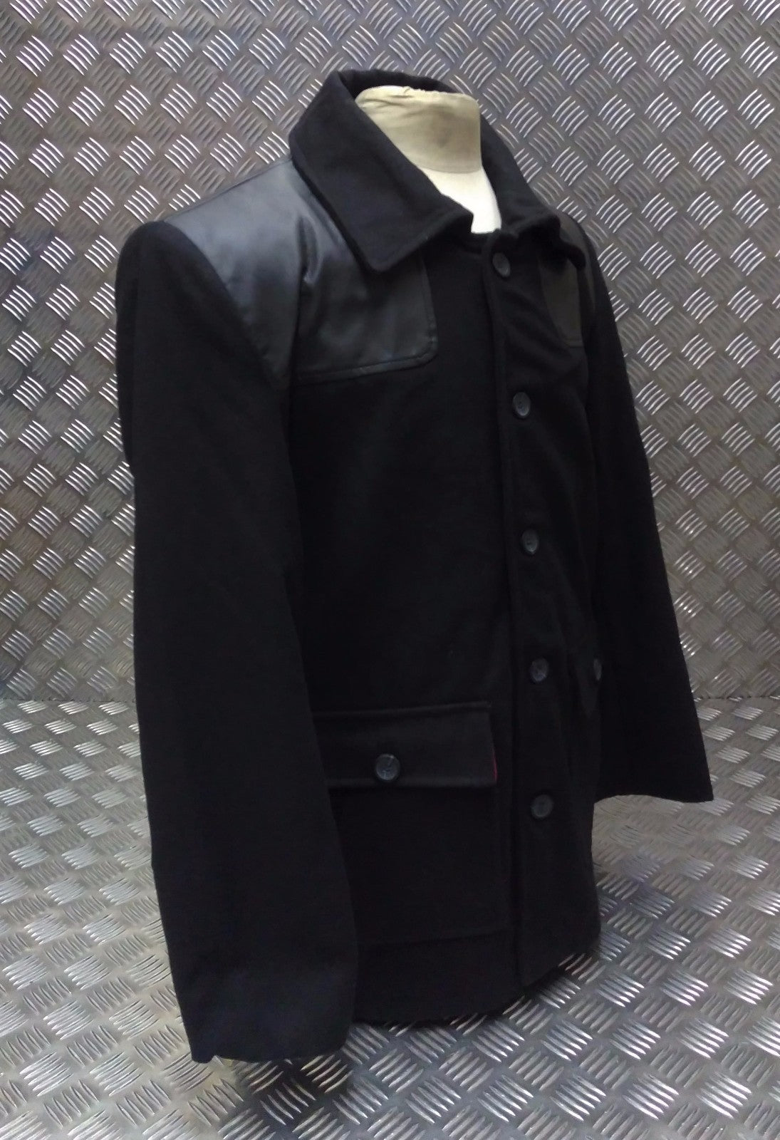 British Army Vintage Style Workers Red Tartan Lined Black Donkey Jacket - BRAND NEW