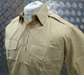 Style Tri Service British Fawn Colour Dress Shirt Short Sleeve 17" New