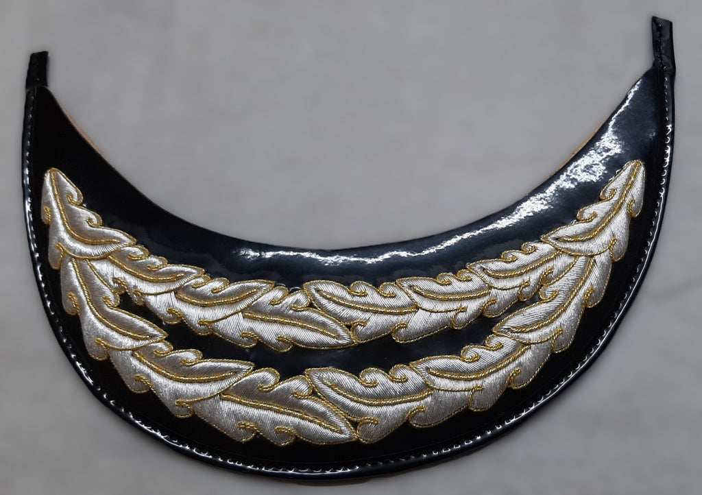 General Officer Peak British Oak Leaf Silver/Gold Sprig Dress Hat Visor
