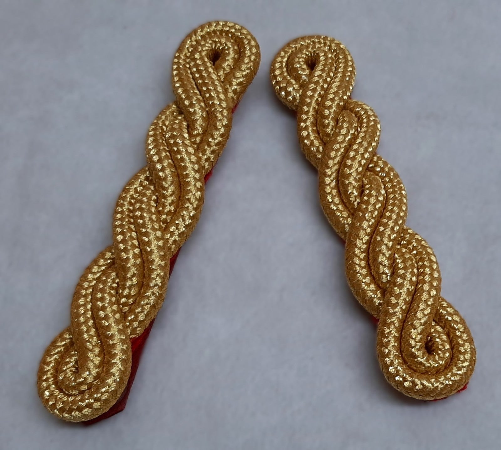 Shoulder Cords Gold 2 Ply Red Back Straps British Made New