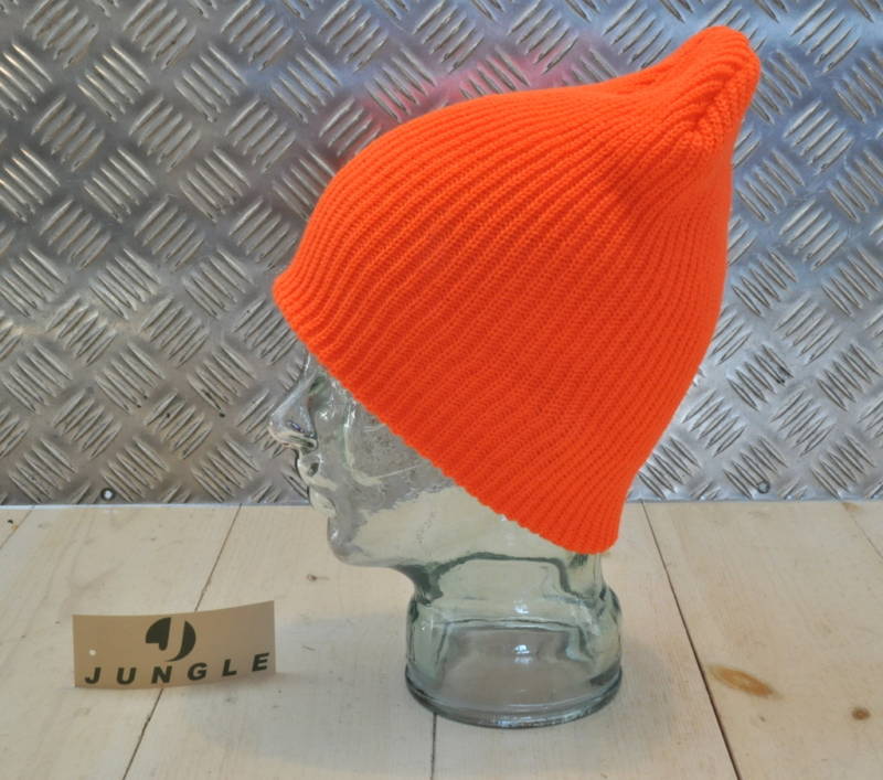 Orange Knitted Beanie Hat / Watch Cap / Woolly Hat - One size - NEW