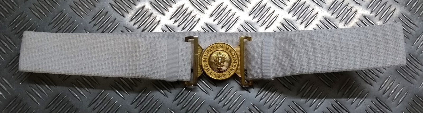 Mercian Regiment Belt White Courlene British Army Parade Pattern Insignia Buckle