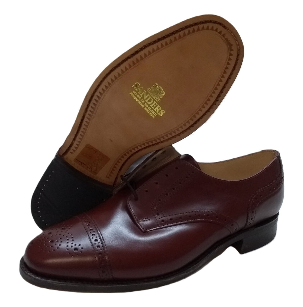 Sanders Guilford Shoes Brown Leather British Semi Brogues Gibson UK 10