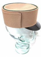 Beige Female Peaked Kepi Cap with Dark Green Rim 50cm