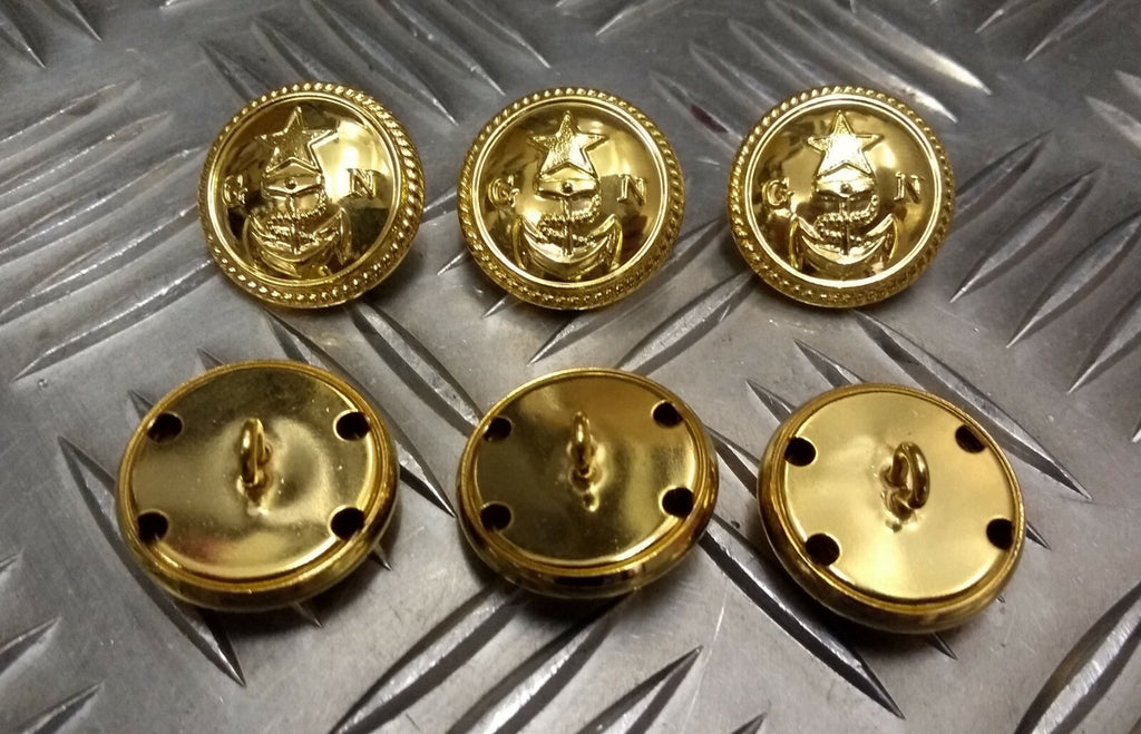 Ghana Navy Style Buttons GN Obsolete Jacket, Blazer & Greatcoat X6 Anchor