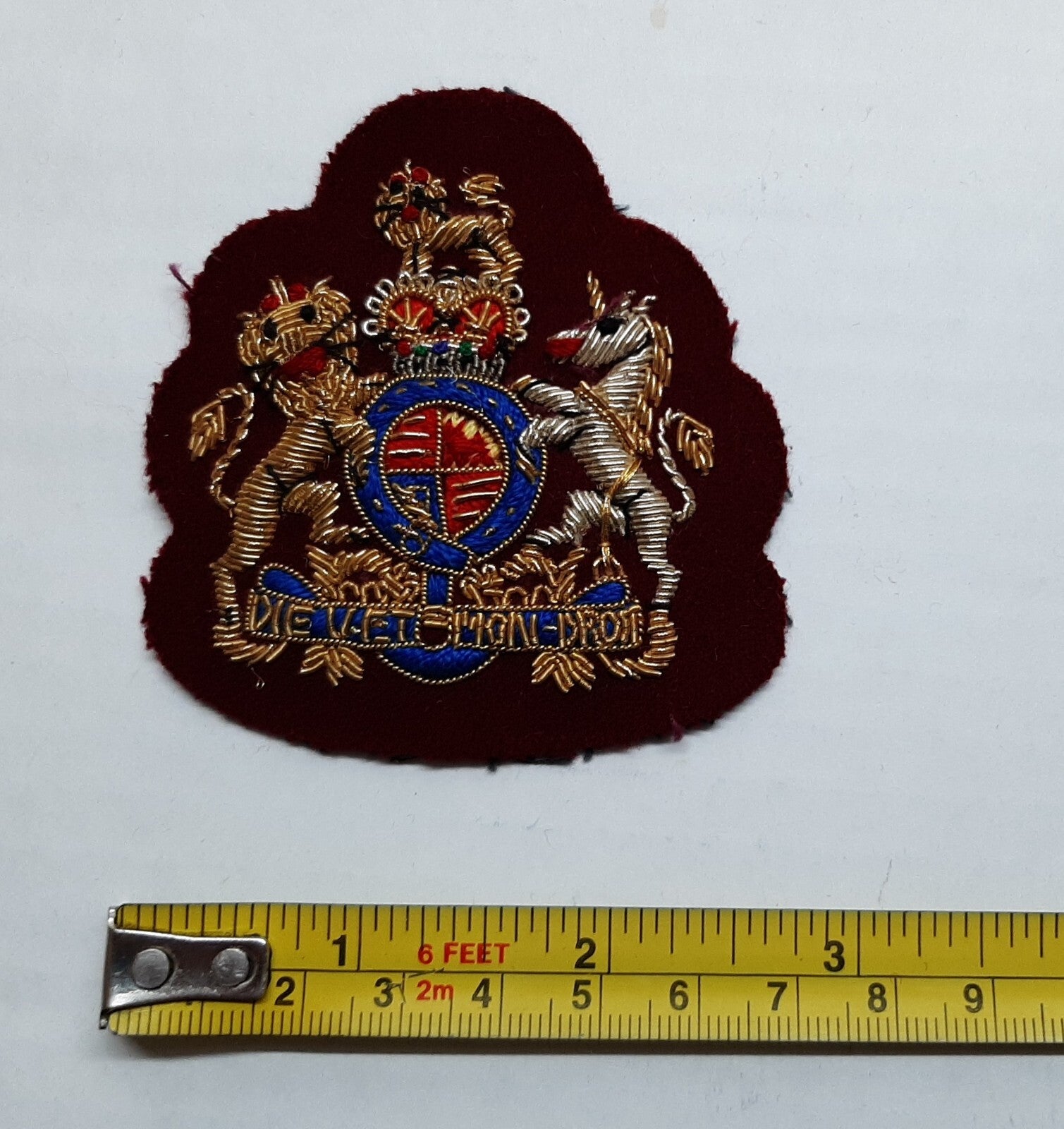 Royal Arms Patch Maroon British Army Old Pattern Embroidered Insignia Badge