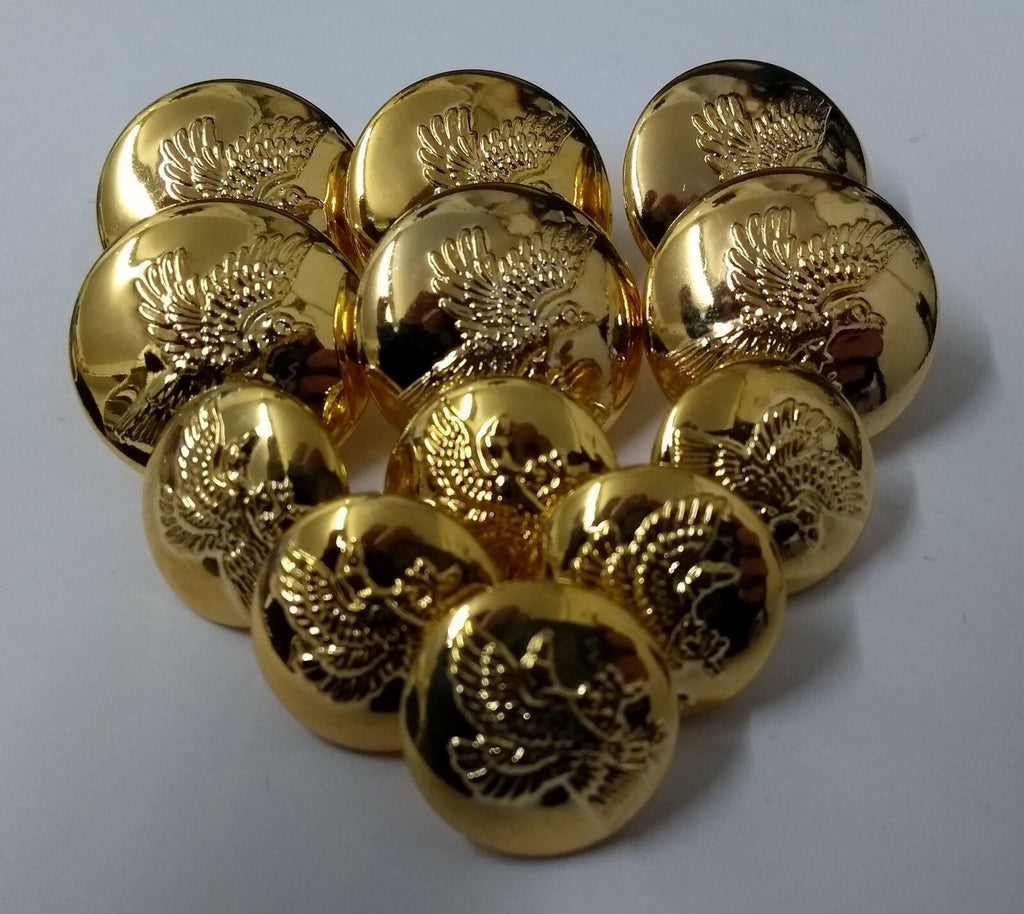 Bird & Star Dress Uniform Ring Back Buttons 1 Set 14 Buttons