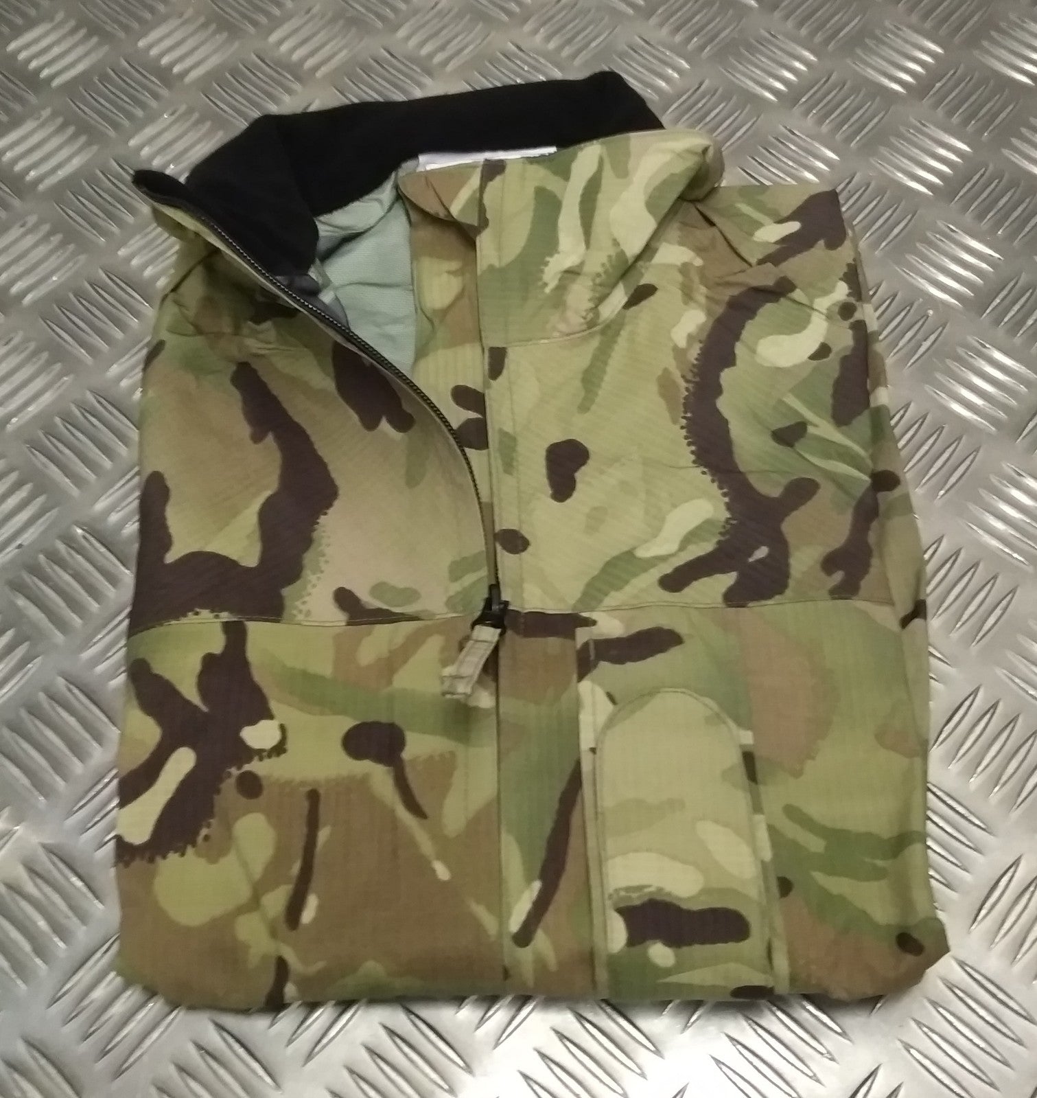 MTP Waterproof Jacket Lightweight MVP Black Fleece Collar Army Multi-Cam Pattern