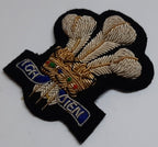 RRW Insignia Badge British Army ICH DIEN 3 Feathers Hand Embroidered Patch NoS