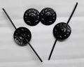 Black Rosettes Insignia British Made Split Pin Vintage Subdued Rose Crown X4