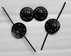 Black Rosettes Insignia British Made Split Pin Vintage Subdued Rose Crown X4