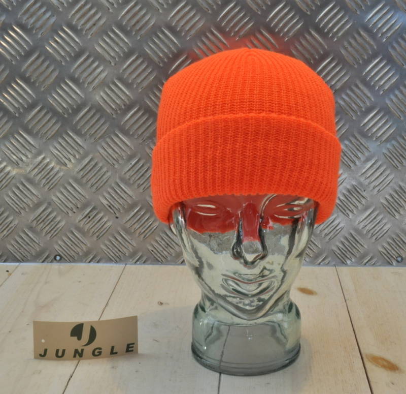 Orange Knitted Beanie Hat / Watch Cap / Woolly Hat - One size - NEW
