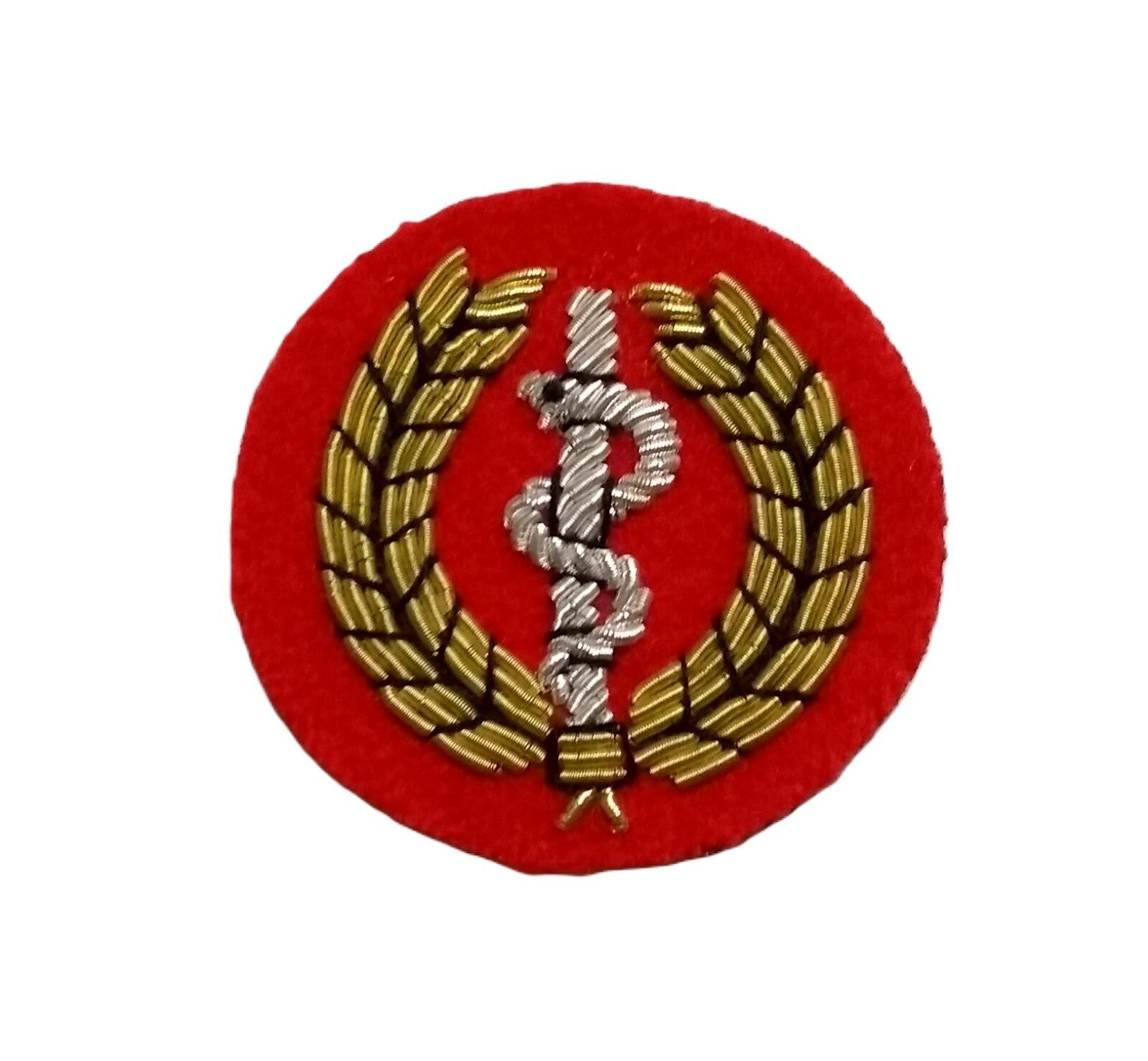 Mess Kit Badge Medical / Medic British Army Red Felt Hand Embroidered Arm Patch