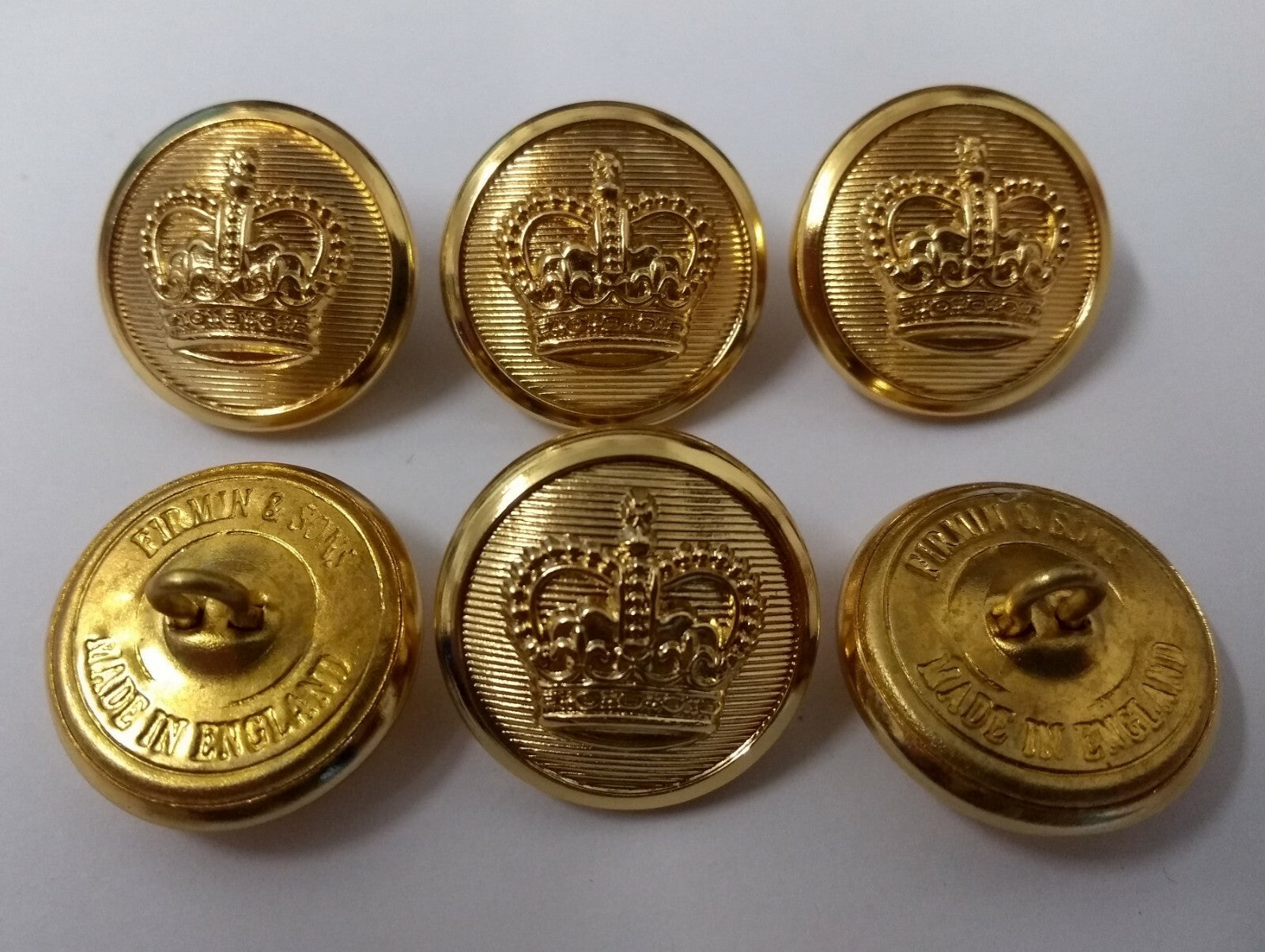 Genuine British Issue Dress Buttons Sovereign Crown Insignia Buttons