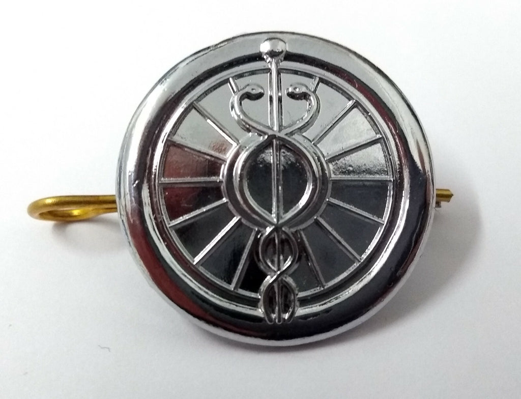 Genuine British Service CADUCEUS in WHEEL Chrome Rank Badge - NEW