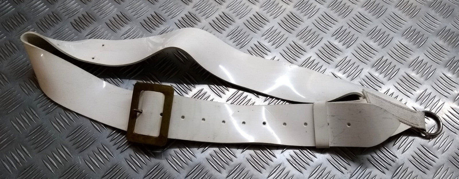 White Sling Drum Strap PVC British & Cavalry Type Bandsmen Cross Belt