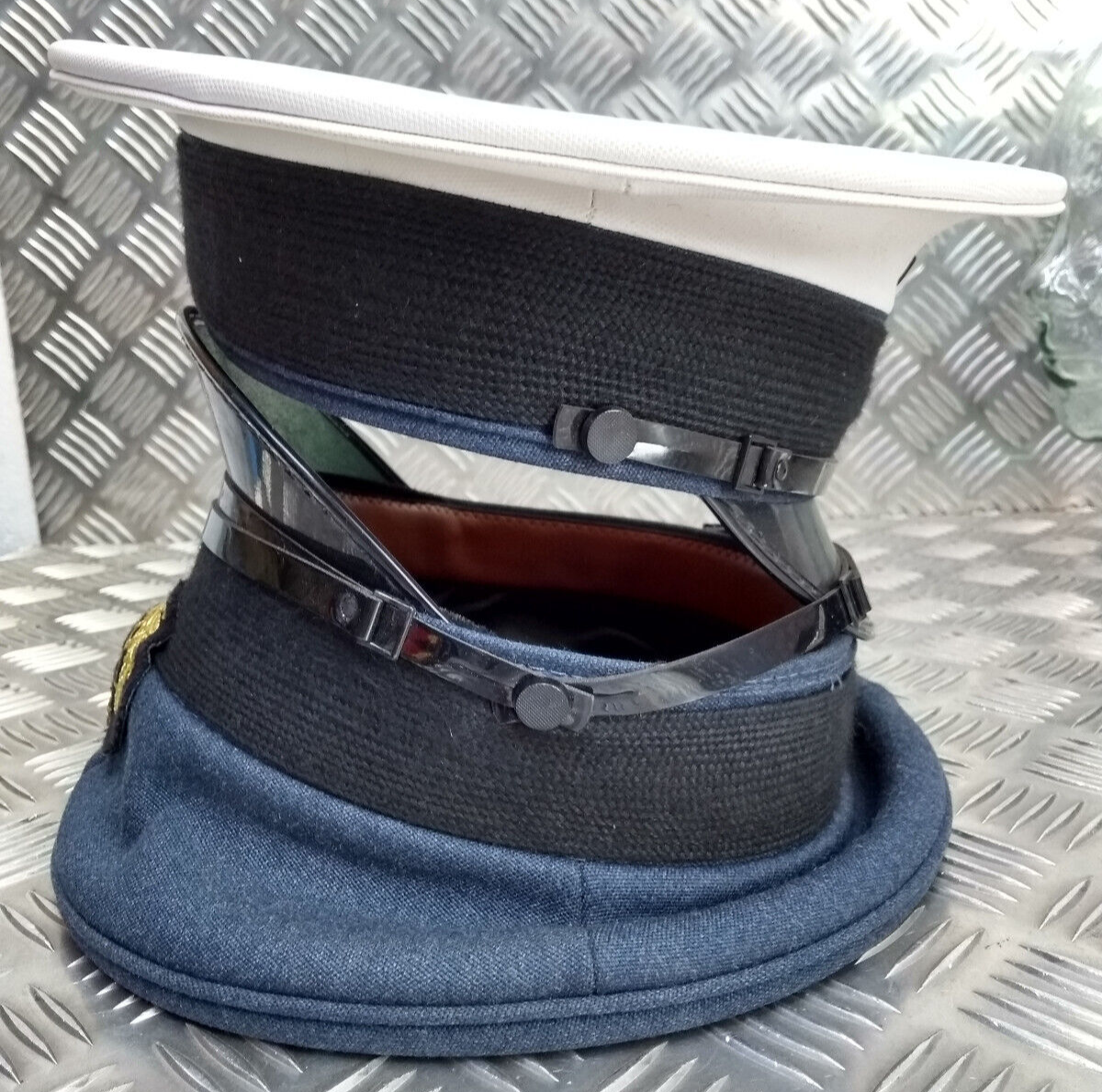 Chin Strap & Black Plastic Split Pin Buttons for Tri-Service Dress Hats