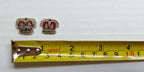 Army Silver Crowns Gilt With Crimson Padding Hand Embroidered Insignia 1/2" 1 Pr