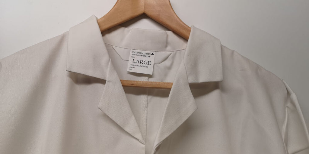 White Coat Overall General Purpose Unisex Genuine British Issue Size Large