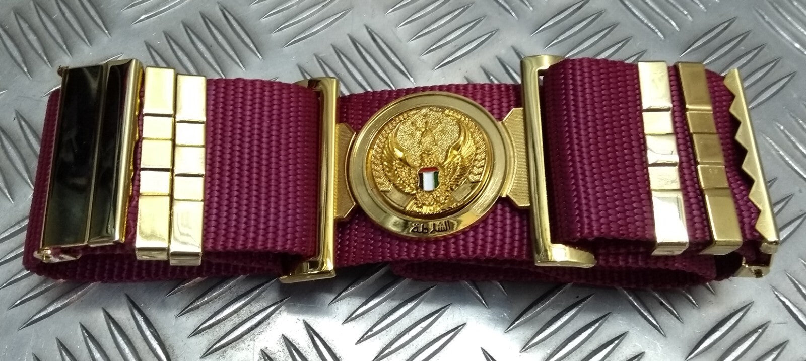 Abu Dhabi Belt Maroon Nylon With Buckle For Ceremonial & Parade Duties