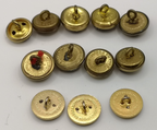 Royal Anglian Mounted Buttons Mixed Sizes and Types set of 12