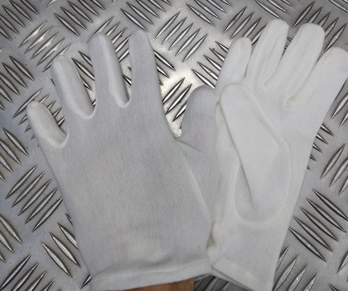 White 100% Cotton Cloth Women's Gloves Size 6½ or 7½ / 2 Pairs