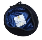 Navy Blue Beret Goldings Army Pattern Wool / Silky Lining & Petersham Trim 55cm
