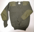 Green Wool Utility Jumper / Sweater / Jersey / V-Neck Genuine British