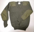 Green Wool Utility Jumper / Sweater / Jersey / V-Neck Genuine British