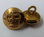 Genuine Vintage British St Edwards Crown Metal Dress Buttons X2 ASBT146