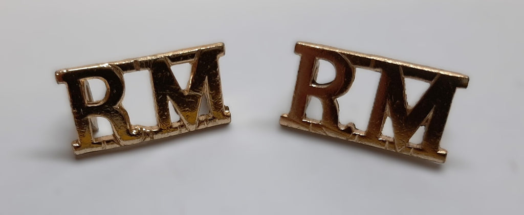 Royal Marines Titles No1 Dress Metal RM Genuine British Naval Insignia USED