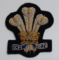 RRW Insignia Badge British Army ICH DIEN 3 Feathers Hand Embroidered Patch NoS