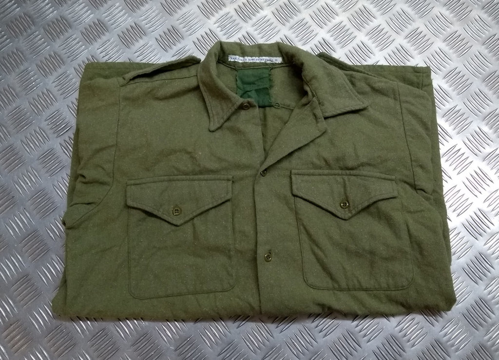Vintage Combat Shirt British Olive Drab / Green Heavy Woolly Drill