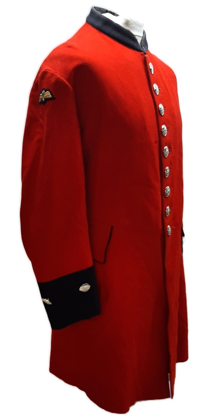 Red Long Coat Royal Hospital Chelsea Queens Crown British Army Uniform Faulty