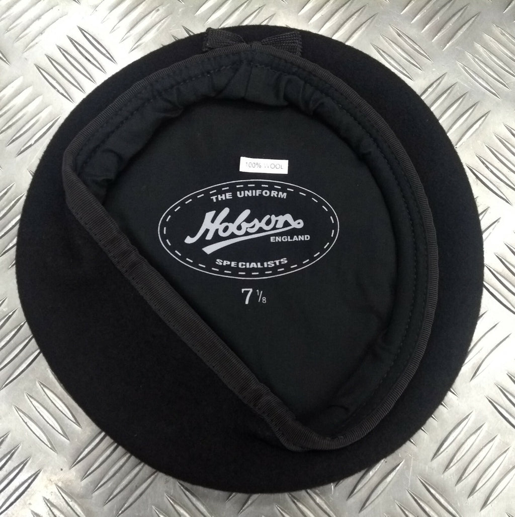 Hobsons of London Style Black Lined Wool Beret 7 1/8 New