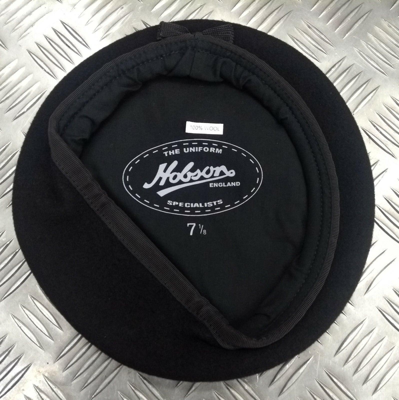 Hobsons of London Style Black Lined Wool Beret 7 1/8 New