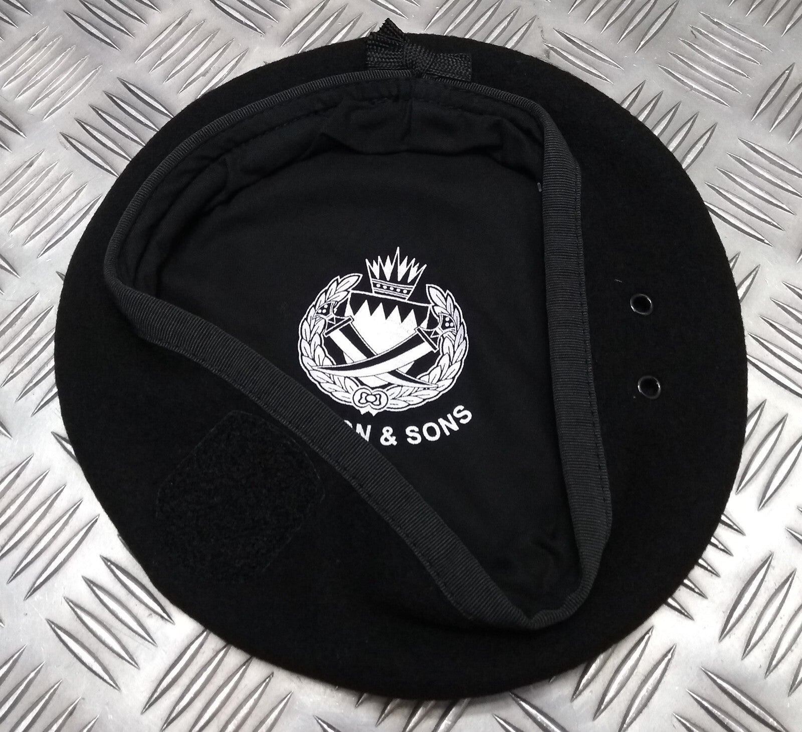 Bahrain Force Beret Black Hobson of England Lined Wool Uniform Cap New Old Stock