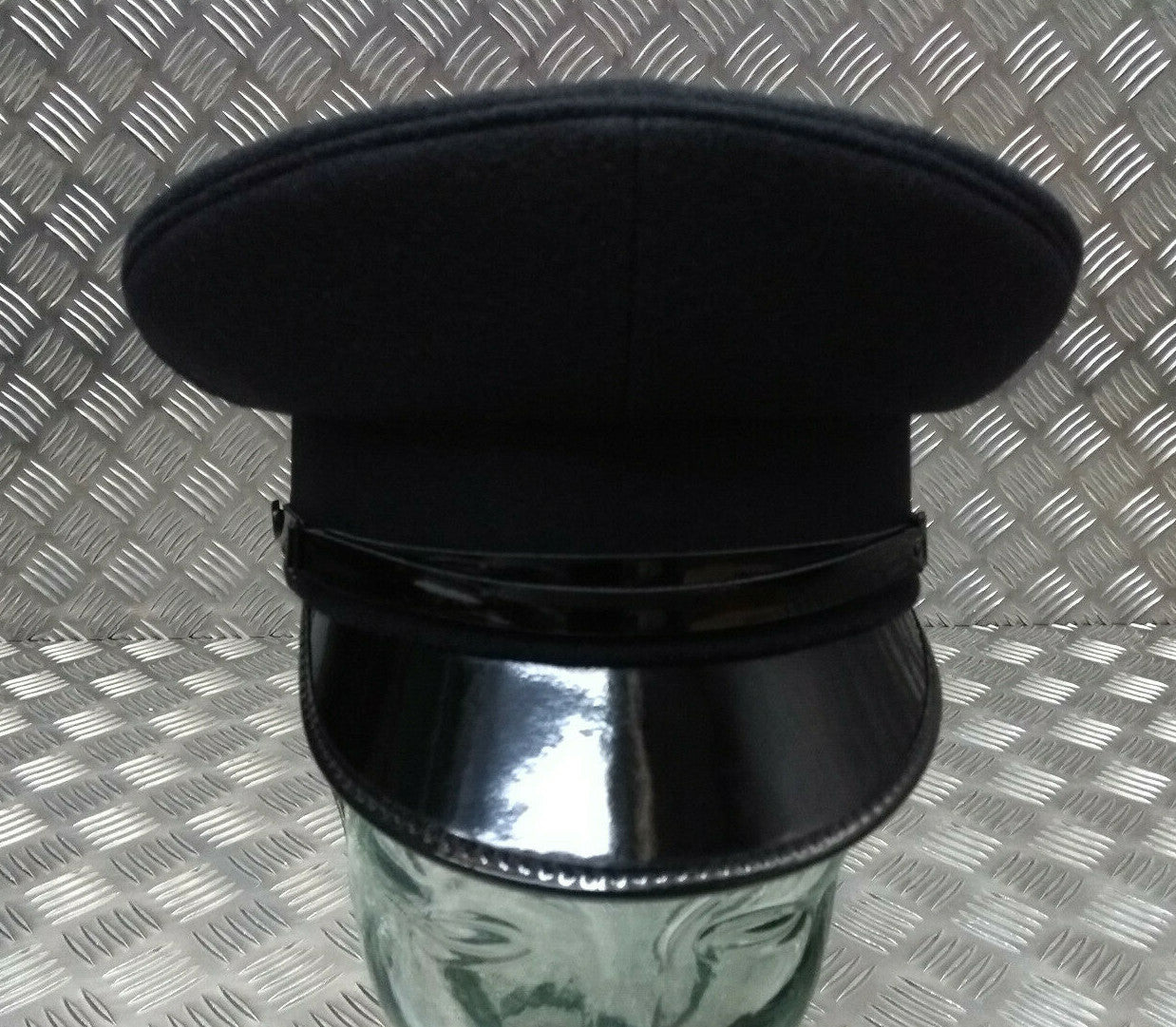 British Made Officers Captains Style Peaked Visor Blue Cap Assorted Sizes - NEW
