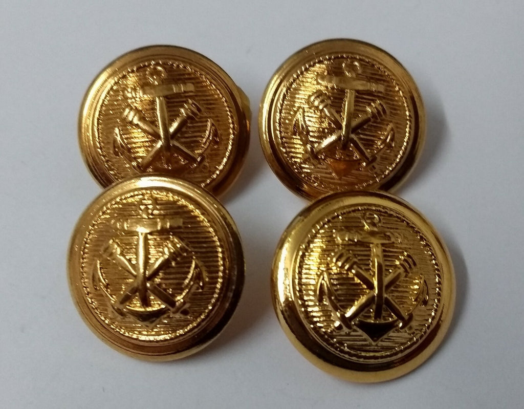 Genuine Naval Artillery Anchor & Cannon Insignia Shank Buttons X6 ASBT199