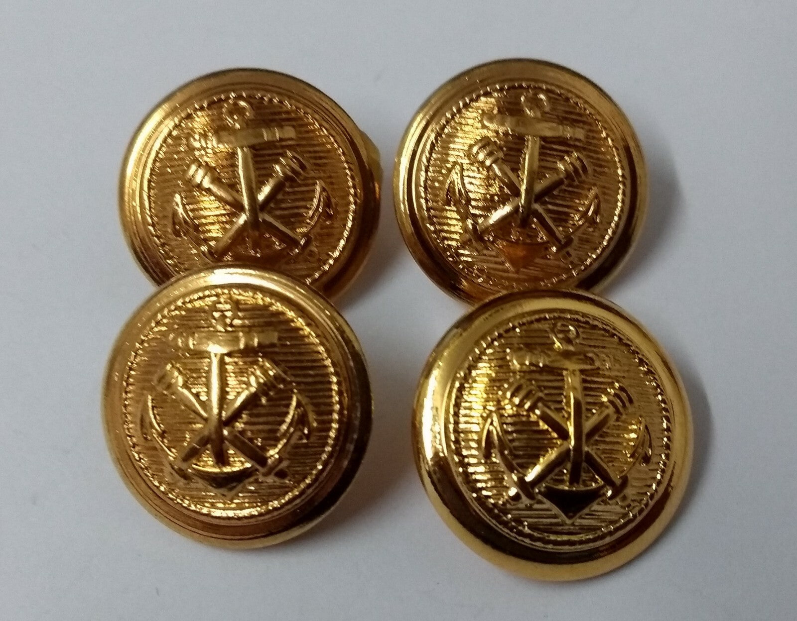 Genuine Naval Artillery Anchor & Cannon Insignia Shank Buttons X6 ASBT199