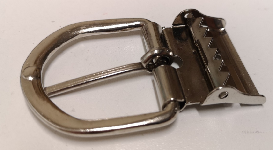 Chrome Colour Belt Buckles Single Prong Strap Slider Toothed