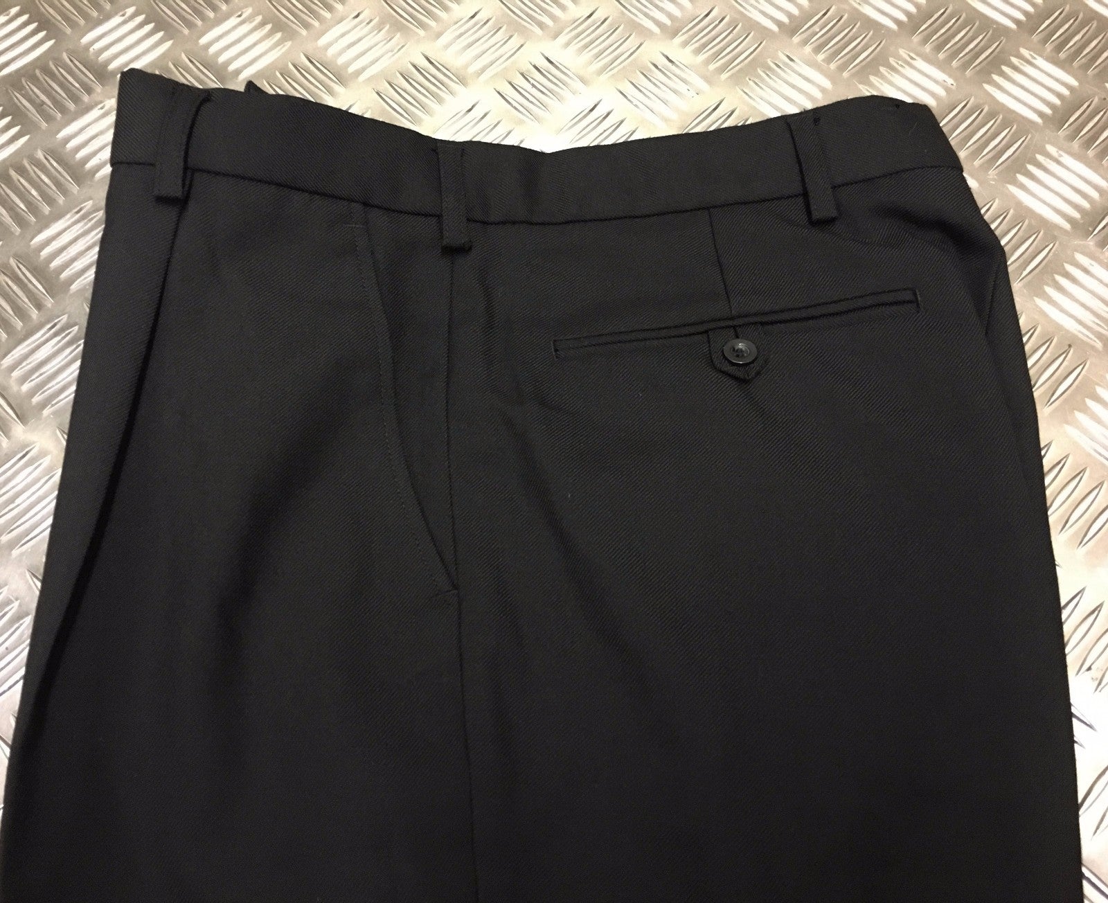 Formal Trousers Black Wool Mix Retro Made in the UK - New